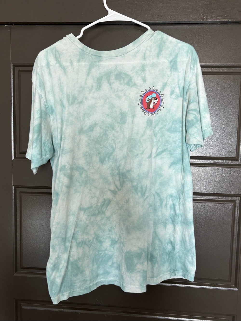 Tie-Dye Short Sleeve Tee - Light Aqua with Small Graphic